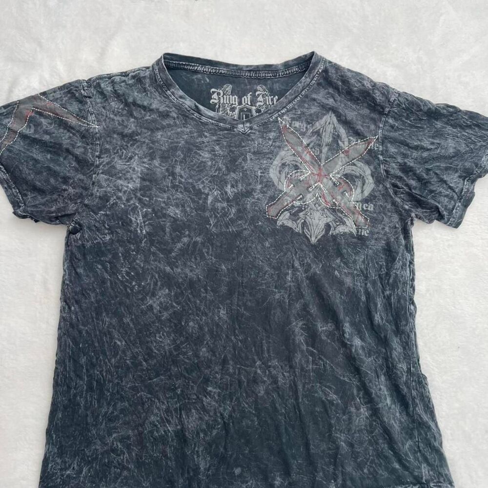 Ring of Fire Graphic Tee Men's L Grunge Casual Goth Loungewear Vintage